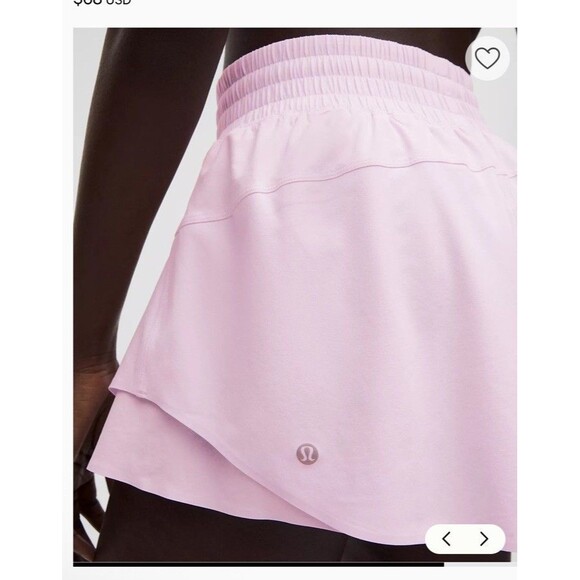 Lululemon Shake it Out High Rise Run Short 2.5" NWT $68 Pink Organza Small - Picture 4 of 8